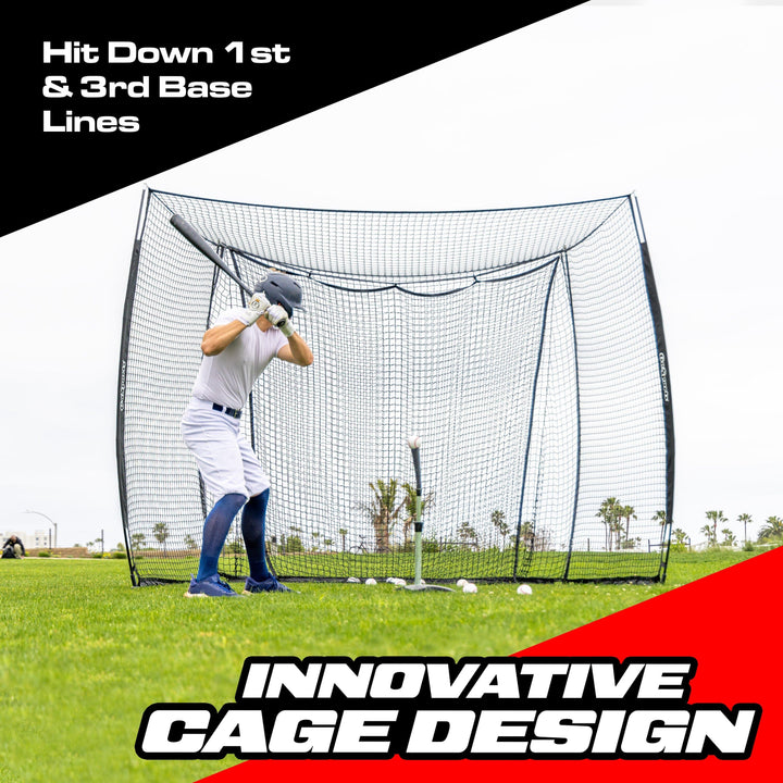 PlayGoSports.com GoSports Baseball & Softball Portable Backstop Practice Net - 10 x 8 ft Hitting & Pitching Net for Backyard