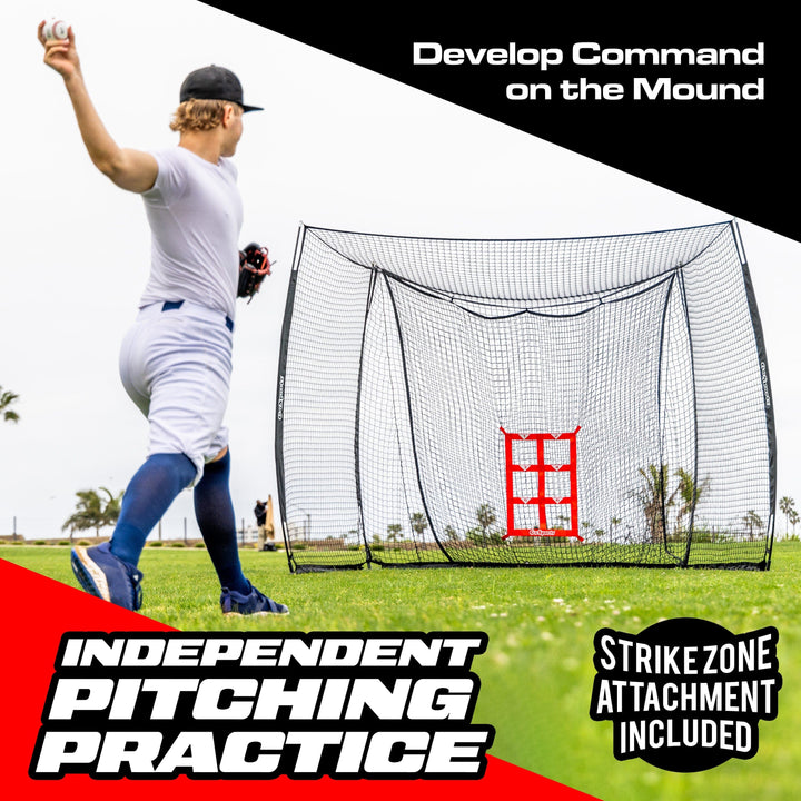PlayGoSports.com GoSports Baseball & Softball Portable Backstop Practice Net - 10 x 8 ft Hitting & Pitching Net for Backyard