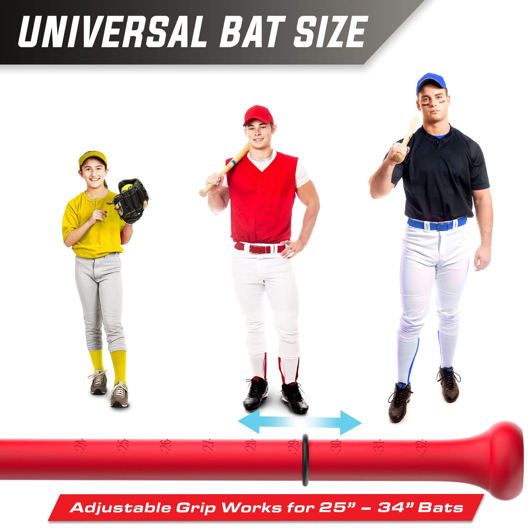 PlayGoSports.com GoSports Baseball & Softball Rope Swing Trainer - Batting Practice Equipment - Includes FLO BAT with 12 Foam Baseballs & Tote Bag