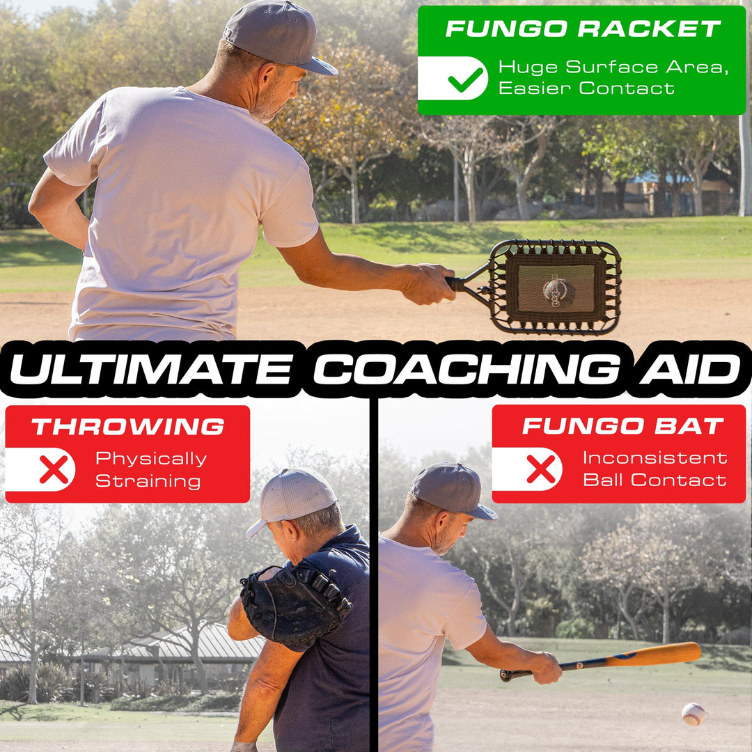 PlayGoSports.com GoSports Fungo Baseball Racket for Fly Balls, Grounders, and Line Drives