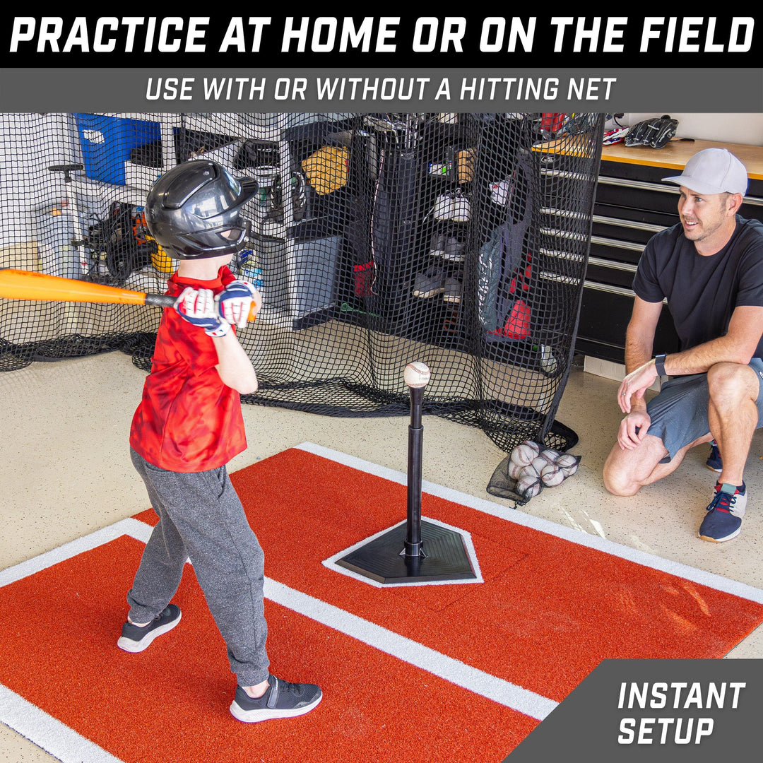 PlayGoSports.com GoSports Jr. Baseball & Softball Batting Tee - Adjustable Rubber Hitting Tee for All Leagues and Skill Levels
