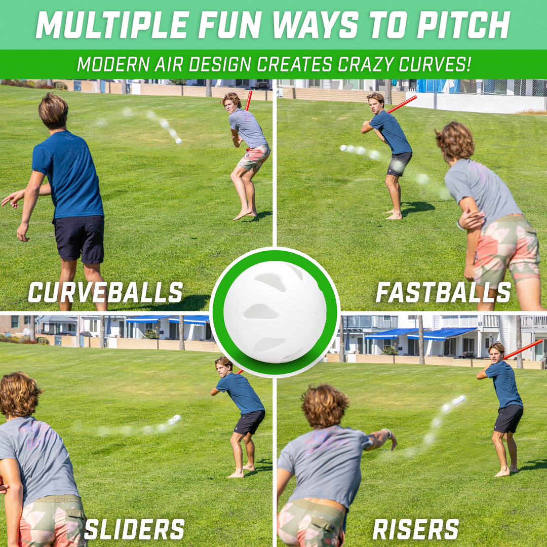 PlayGoSports.com GoSports LotBall AIR Backyard Baseball Bat and Ball Set - Plastic Baseball Game for Kids