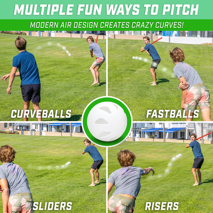 PlayGoSports.com GoSports LotBall AIR Backyard Baseball Bat and Ball Set - Plastic Baseball Game for Kids
