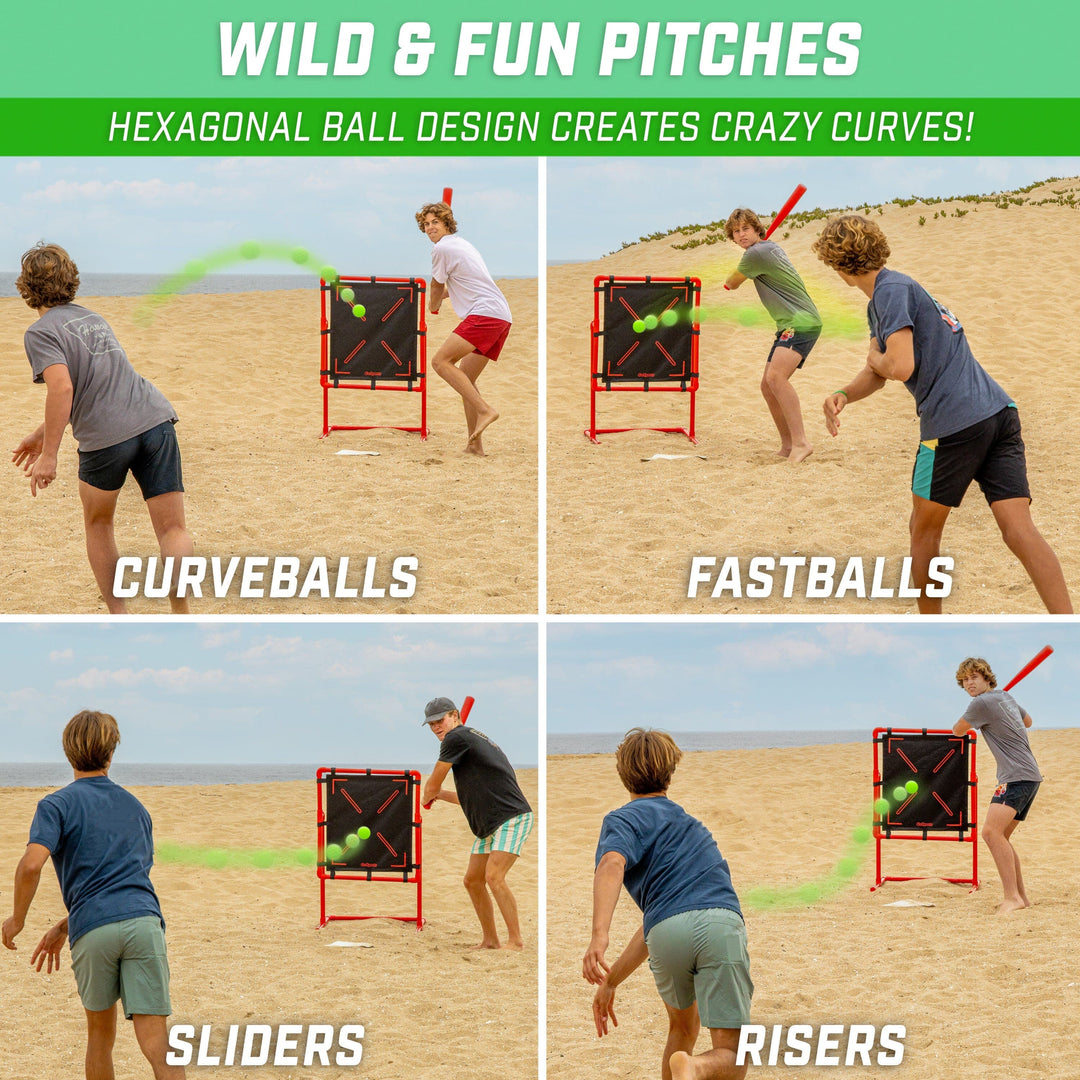 PlayGoSports.com GoSports LotBall Backyard Baseball Bat and Ball Set - Plastic Baseball Game for Kids