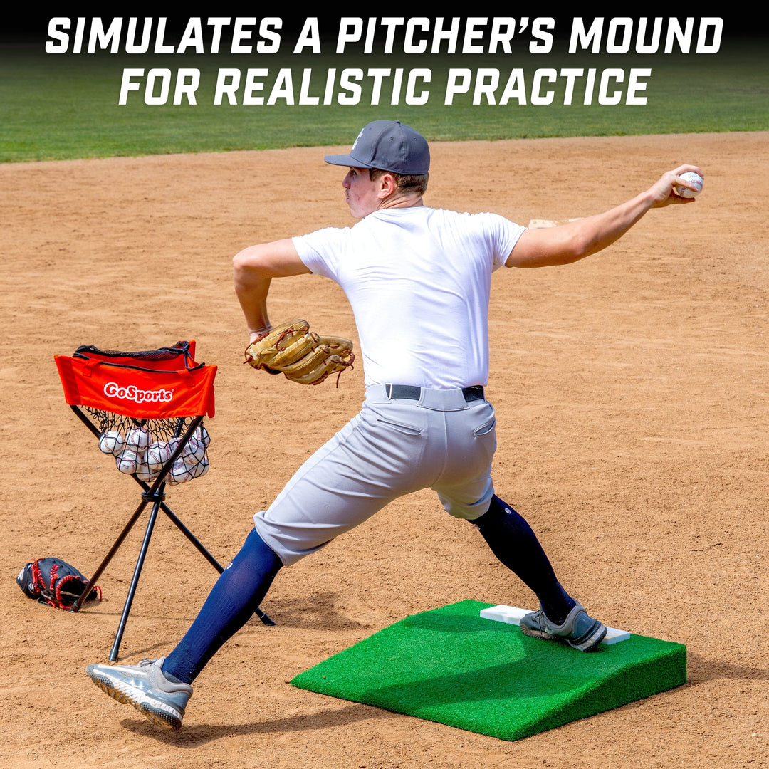 PlayGoSports.com GoSports Portable Pitching Mound for Baseball and Softball Pitchers - 30 x 30 x 4 Inch