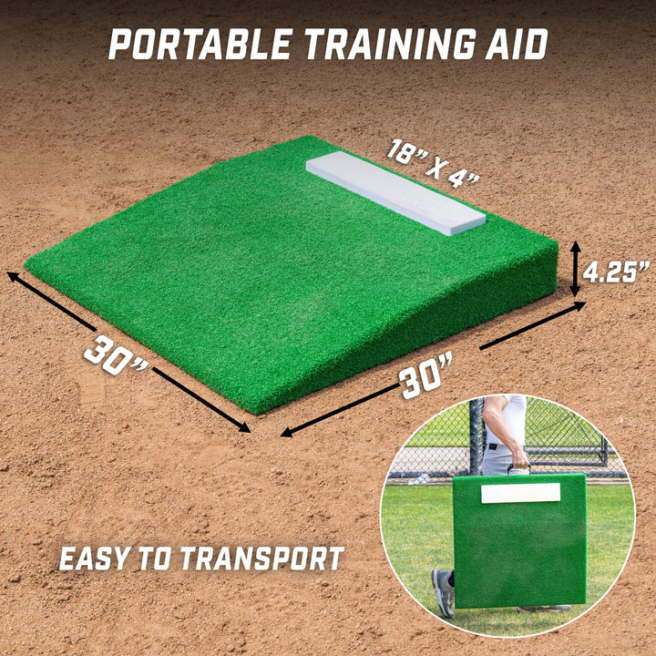 PlayGoSports.com GoSports Portable Pitching Mound for Baseball and Softball Pitchers - 30 x 30 x 4 Inch