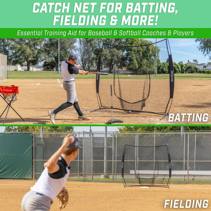 PlayGoSports.com GoSports Team Tone 7 ft x 7 ft Baseball & Softball Practice Hitting & Pitching Net in Team Colors