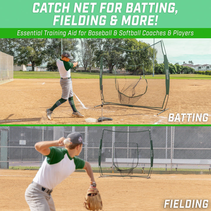 PlayGoSports.com GoSports Team Tone 7 ft x 7 ft Baseball & Softball Practice Hitting & Pitching Net in Team Colors