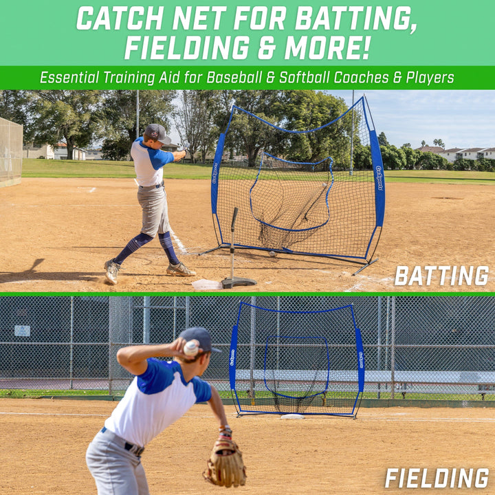 PlayGoSports.com GoSports Team Tone 7 ft x 7 ft Baseball & Softball Practice Hitting & Pitching Net in Team Colors