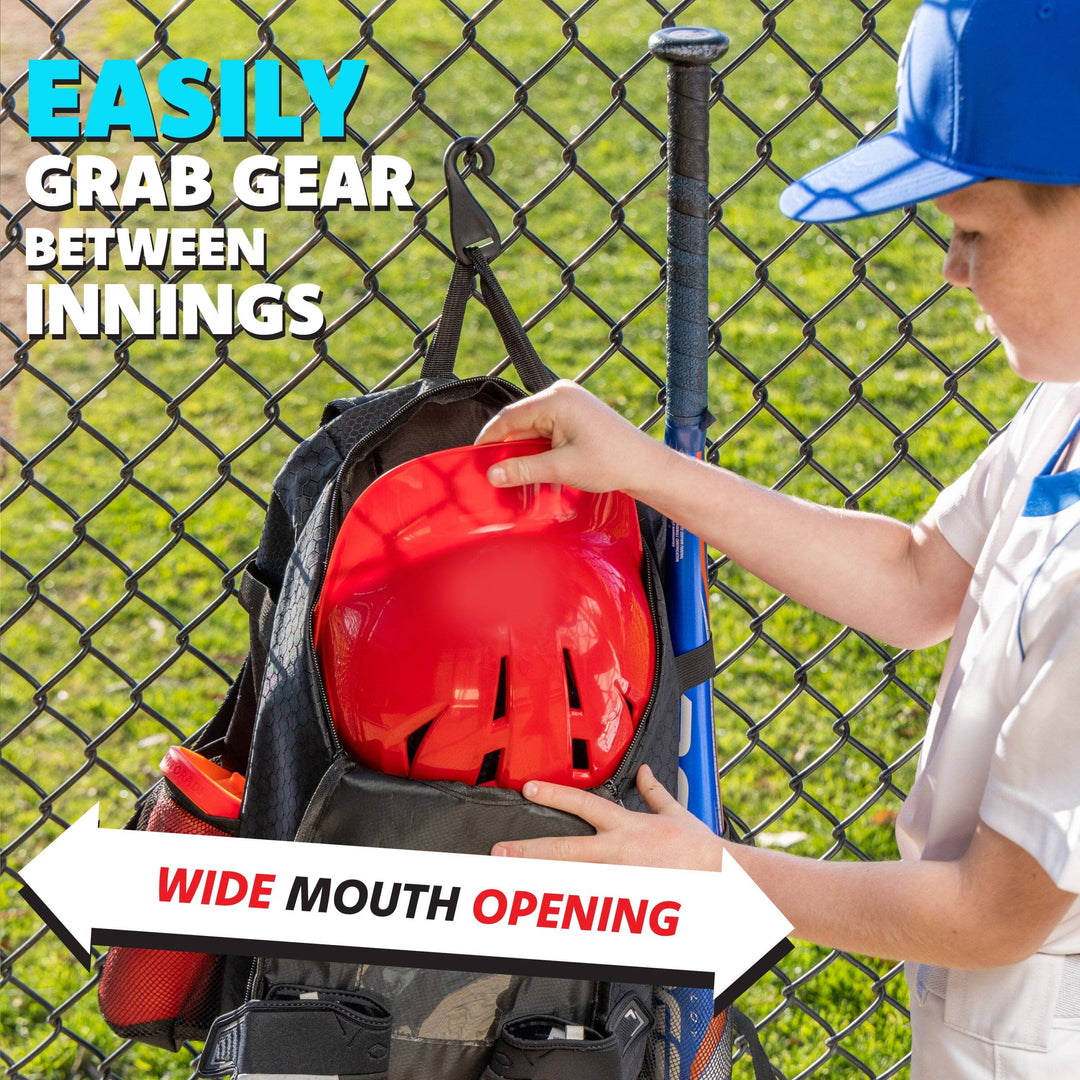 PlayGoSports.com GoSports Youth Baseball and Softball Bag with Customizable Charm Panel