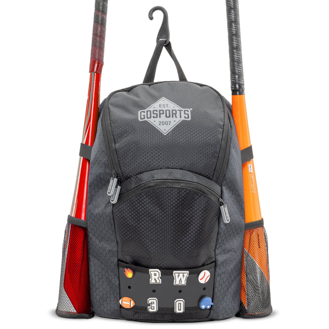 PlayGoSports.com GoSports Youth Baseball and Softball Bag with Customizable Charm Panel