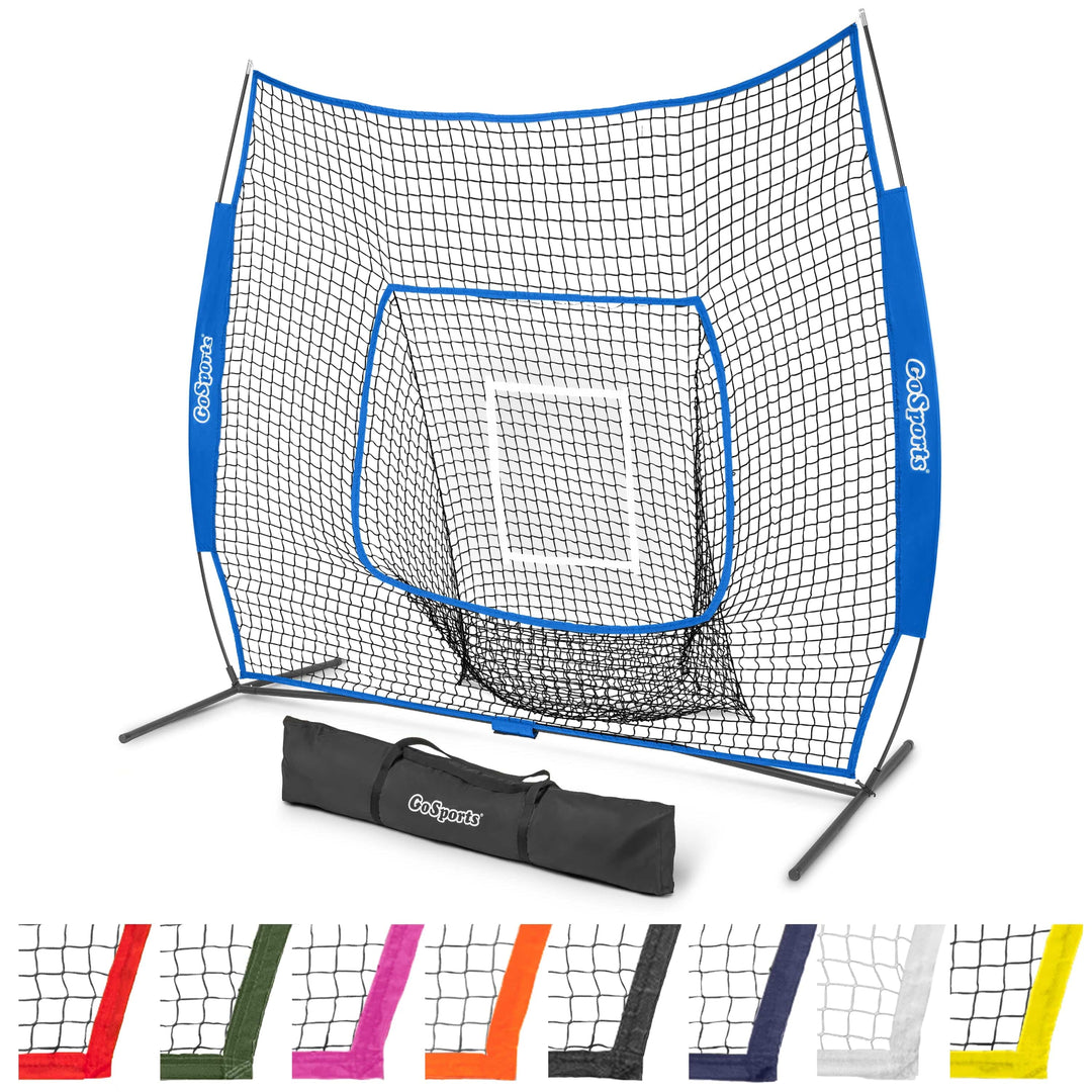 PlayGoSports.com Royal Blue GoSports Team Tone 7 ft x 7 ft Baseball & Softball Practice Hitting & Pitching Net in Team Colors