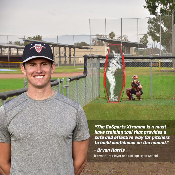 PlayGoSports.com Xman GoSports Baseball & Softball Xtraman Dummy Batter Pitching Training Mannequin - Practice Pitching Aid