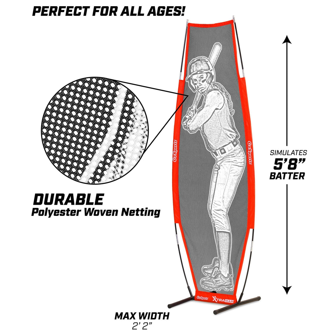PlayGoSports.com Xman GoSports Baseball & Softball Xtraman Dummy Batter Pitching Training Mannequin - Practice Pitching Aid