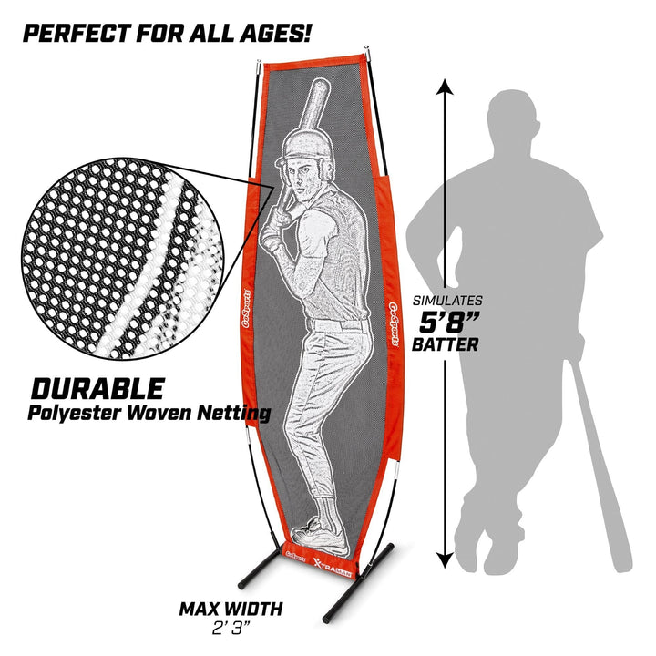 PlayGoSports.com Xman GoSports Baseball & Softball Xtraman Dummy Batter Pitching Training Mannequin - Practice Pitching Aid