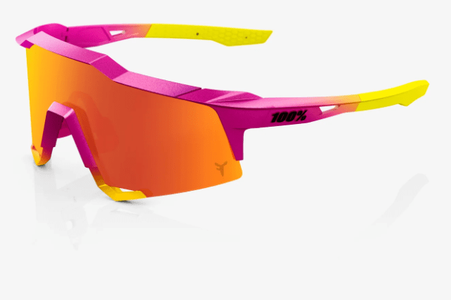 Prime Sports Sunglasses SE PINK / YELLOW HiPER RED MULTILAYER MIRROR LENS 100% SPEEDCRAFT FERNANDO TATIS JR SPECIAL EDITION Performance Sunglasses