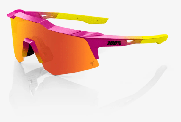 Prime Sports Sunglasses SE PINK / YELLOW HiPER RED MULTILAYER MIRROR LENS 100% SPEEDCRAFT XS FERNANDO TATIS JR SPECIAL EDITION PERFORMANCE SUNGLASSES (YOUTH)