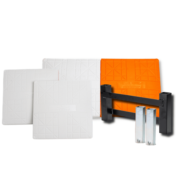 Rogers Field Equipment Pro-Style Baseball Base Set w/Orange Double First Base | Rogers® Base Company