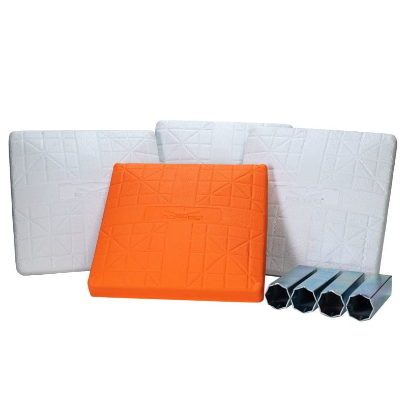 Rogers Field Equipment Rogers® Pro-Style Baseball Base Set w/Orange Base | Rogers® Base Company