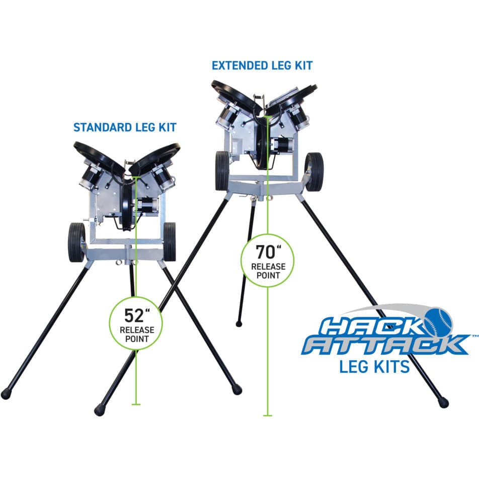 Sports Attack Pitching Machine Accessories Hack Attack Extended Leg Kit (Set of 3) | Sports Attack