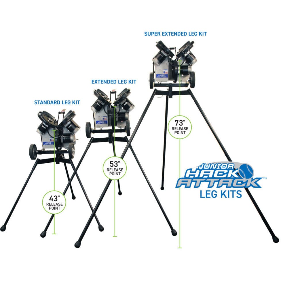 Sports Attack Pitching Machine Accessories Hack Attack Extended Leg Kit (Set of 3) | Sports Attack