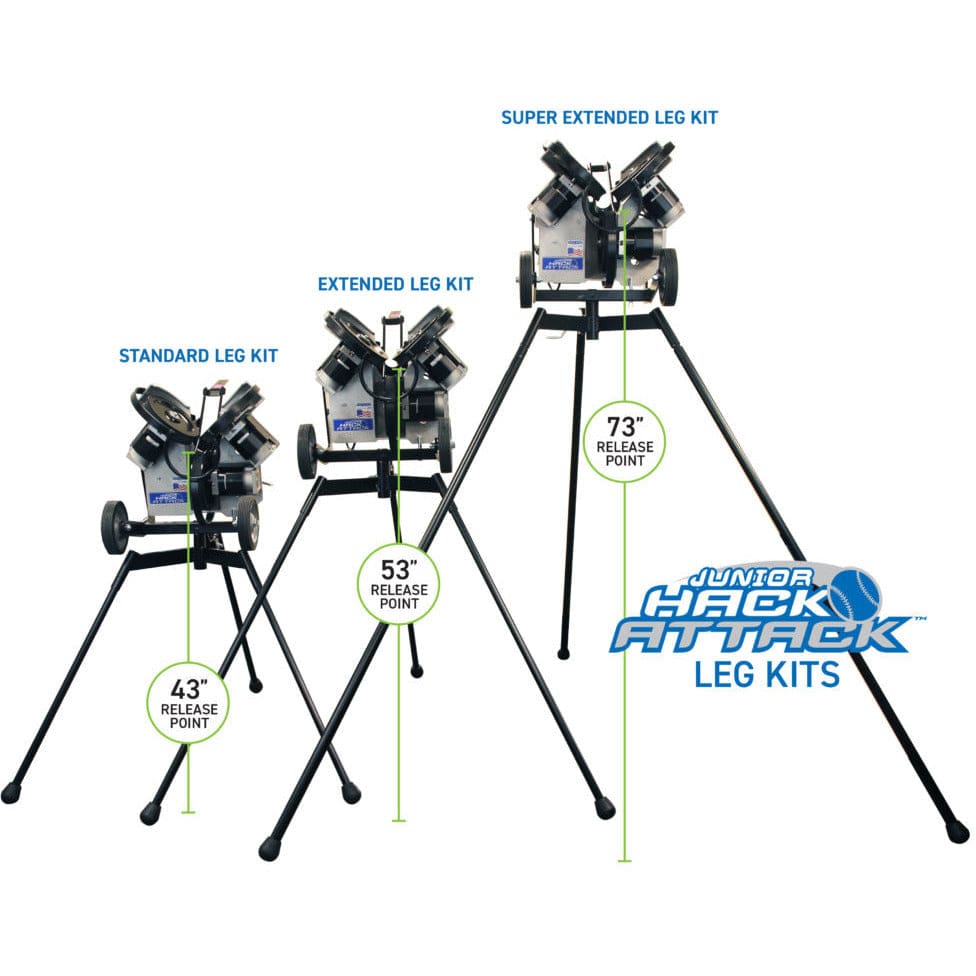 Sports Attack Pitching Machine Accessories Junior Hack Attack Extended Legs to 46" Hack Attack Extended Leg Kit | Sports Attack