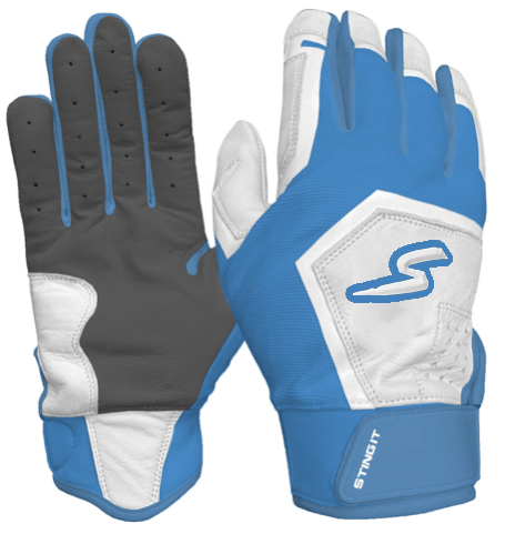 Stinger Sports Batting Gloves Sting Squad Batting Gloves - Columbia/White & Graphite