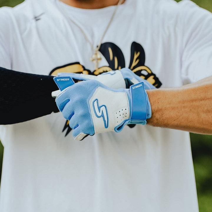 Stinger Sports Batting Gloves Sting Squad Batting Gloves - Columbia/White & Graphite