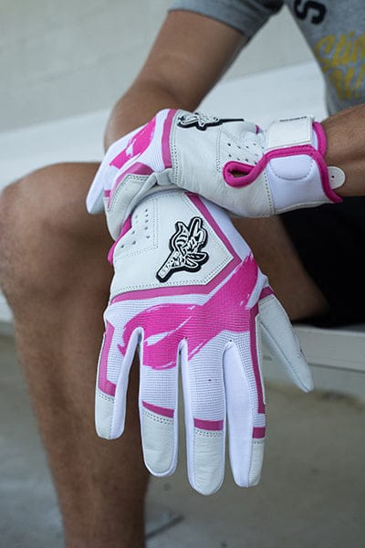 Stinger Sports Batting Gloves Sting Squad Batting Gloves - Pink Breast Cancer Awareness