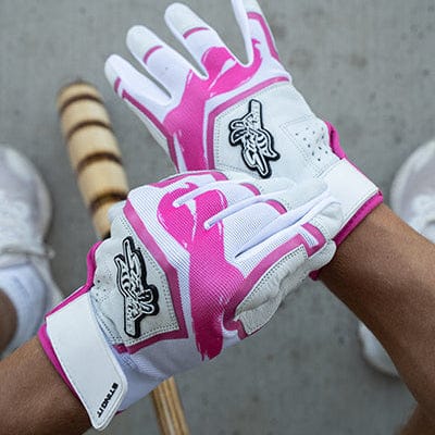 Stinger Sports Batting Gloves Sting Squad Batting Gloves - Pink Breast Cancer Awareness