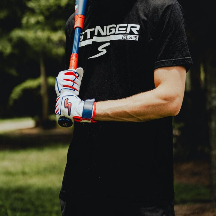 Stinger Sports Batting Gloves Sting Squad Batting Gloves - Red, White & True