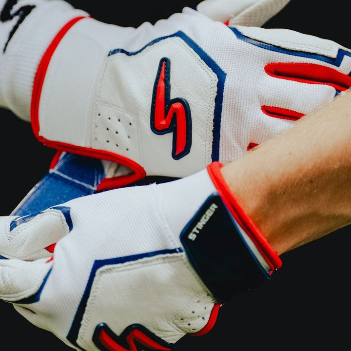 Stinger Sports Batting Gloves Sting Squad Batting Gloves - Red, White & True