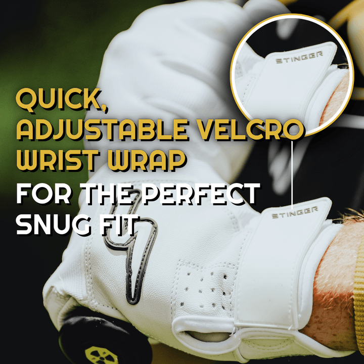 Stinger Sports Batting Gloves Sting Squad Batting Gloves - White & Gold Chrome