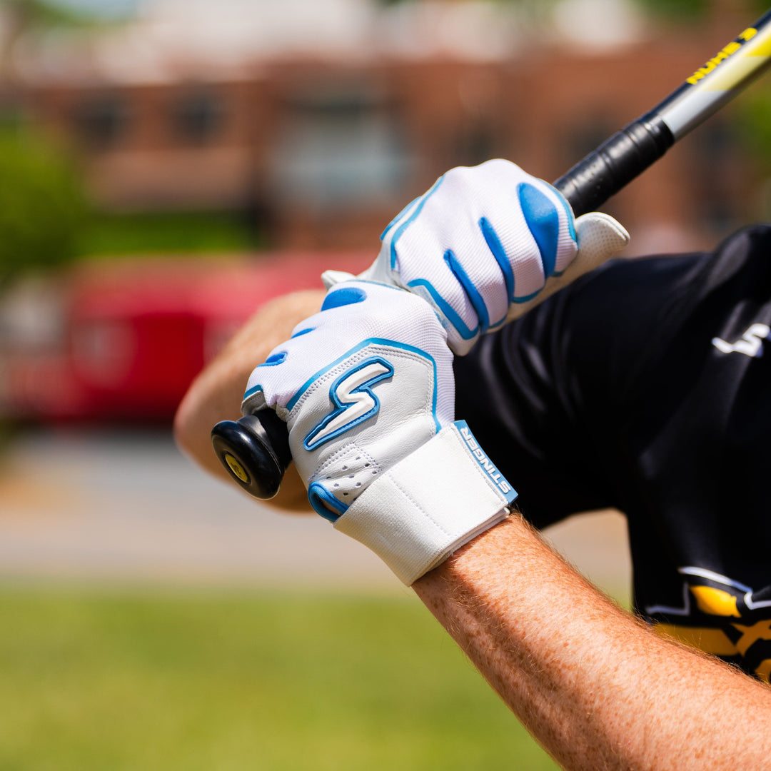 Stinger Sports Batting Gloves Winder Series Batting Gloves - Columbia Blue & White