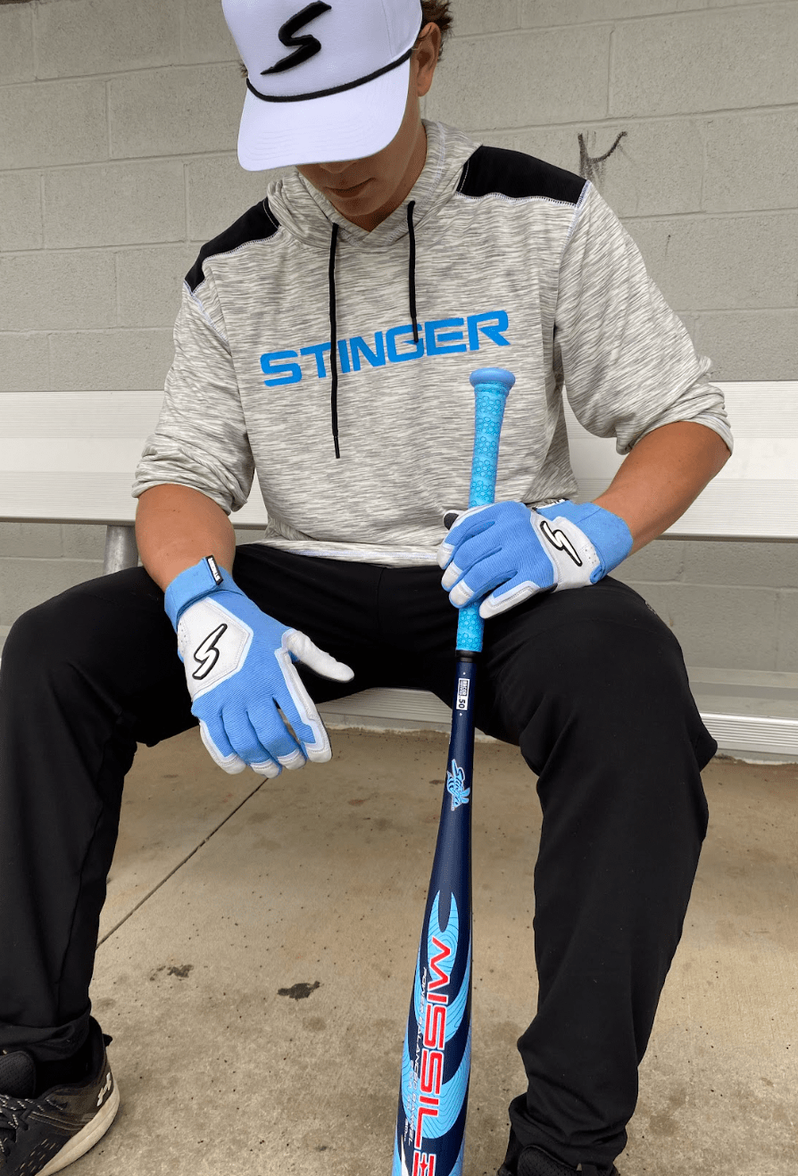 Stinger Sports Batting Gloves Winder Series Batting Gloves - Columbia Blue/White & Graphite