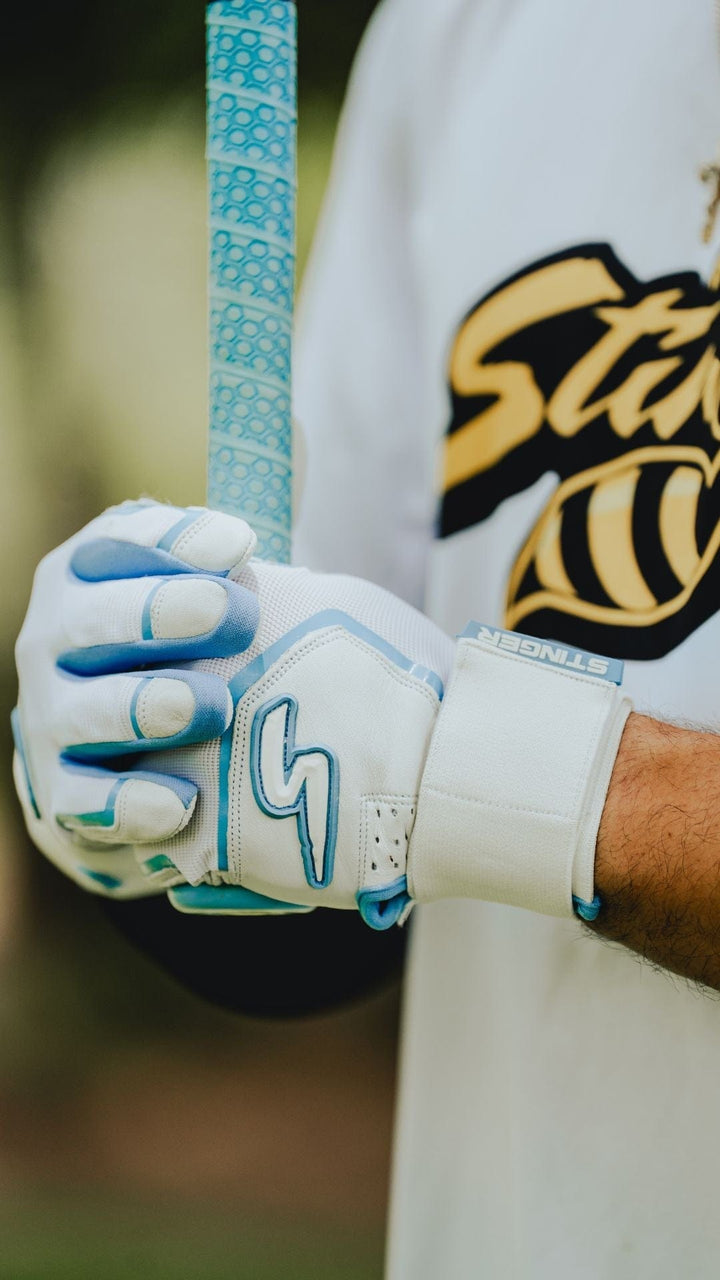 Stinger Sports Batting Gloves Winder Series Batting Gloves - Columbia Blue/White & Graphite