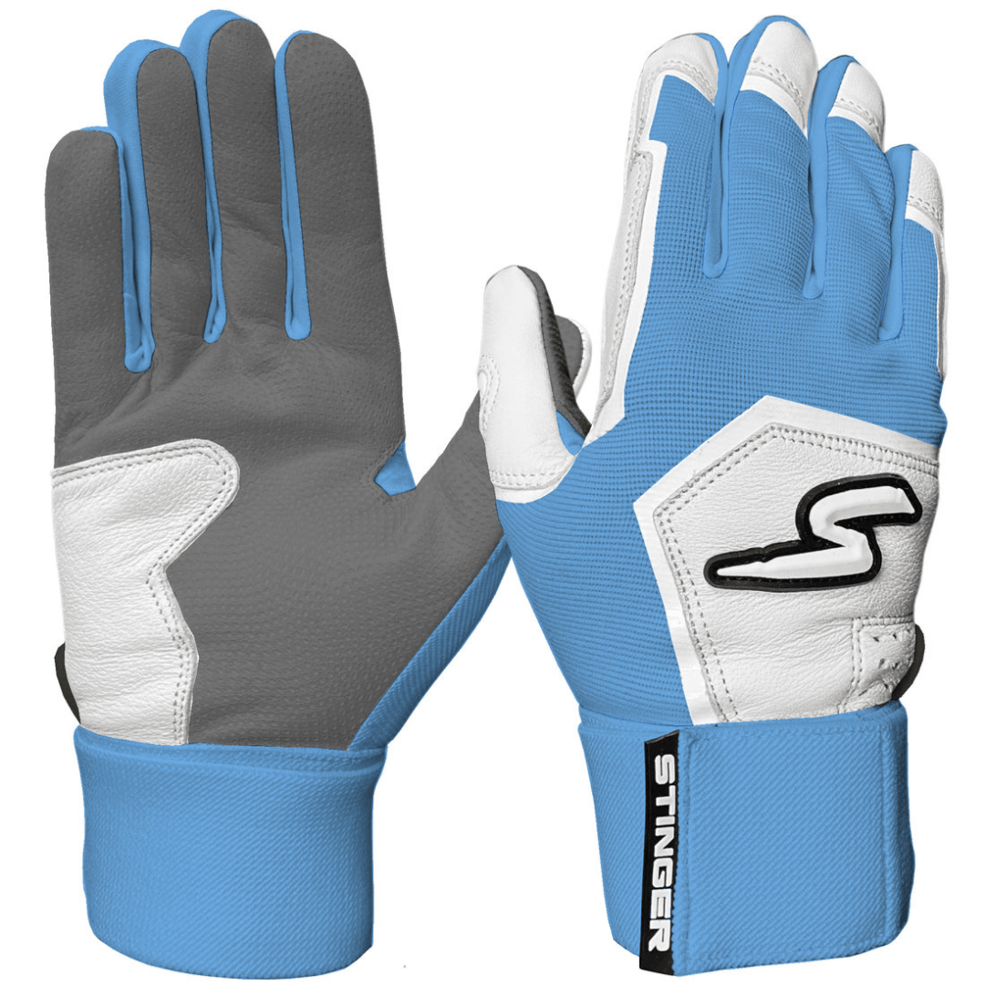 Stinger Sports Batting Gloves Winder Series Batting Gloves - Columbia Blue/White & Graphite