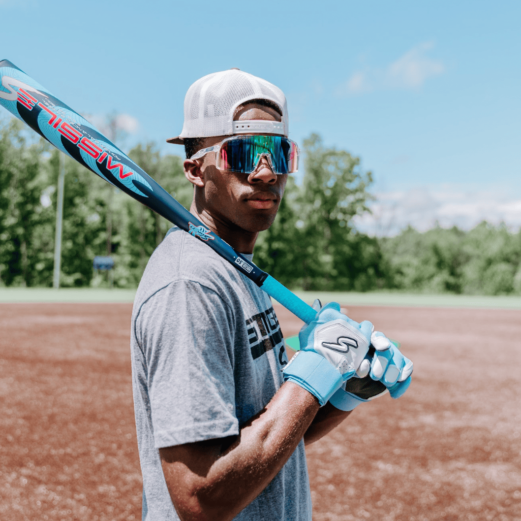Stinger Sports Batting Gloves Winder Series Batting Gloves - Columbia Blue/White & Graphite