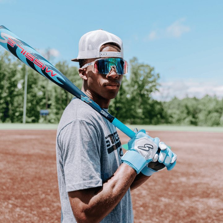 Stinger Sports Batting Gloves Winder Series Batting Gloves - Columbia Blue/White & Graphite