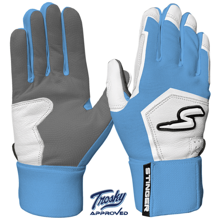 Stinger Sports Batting Gloves Winder Series Batting Gloves - Columbia Blue/White & Graphite