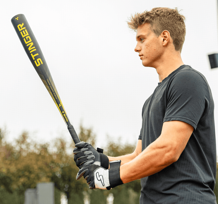 Stinger Sports Batting Gloves Winder Series Batting Gloves - Graphite/Black & White