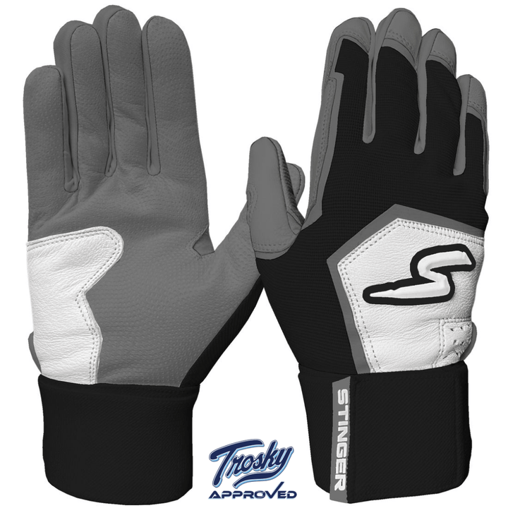 Stinger Sports Batting Gloves Winder Series Batting Gloves - Graphite/Black & White