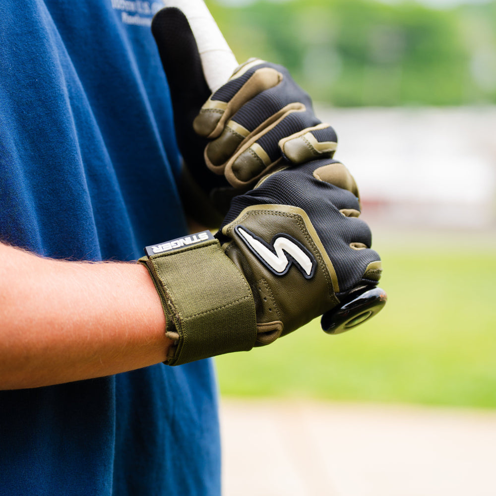 Stinger Sports Batting Gloves Winder Series Batting Gloves - Military Green & Black