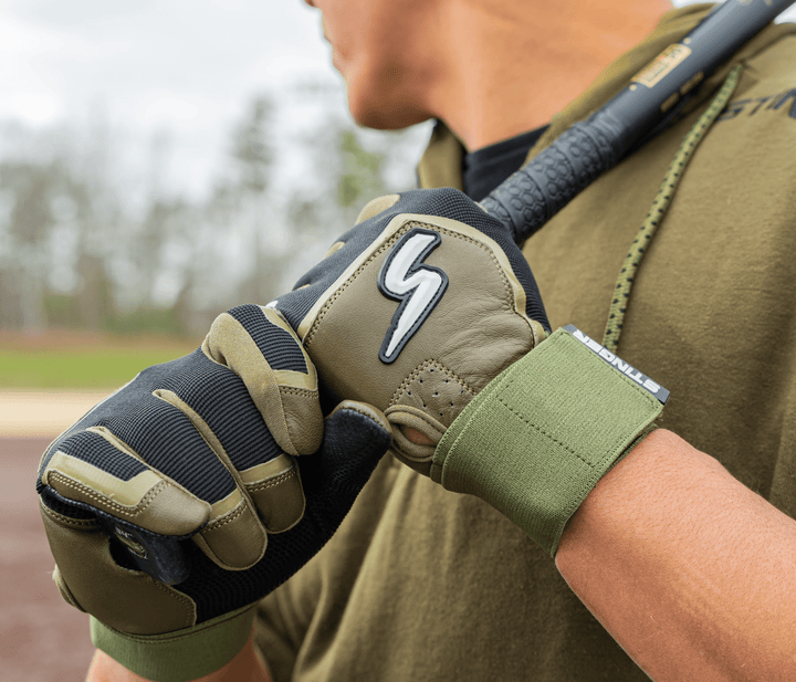 Stinger Sports Batting Gloves Winder Series Batting Gloves - Military Green & Black