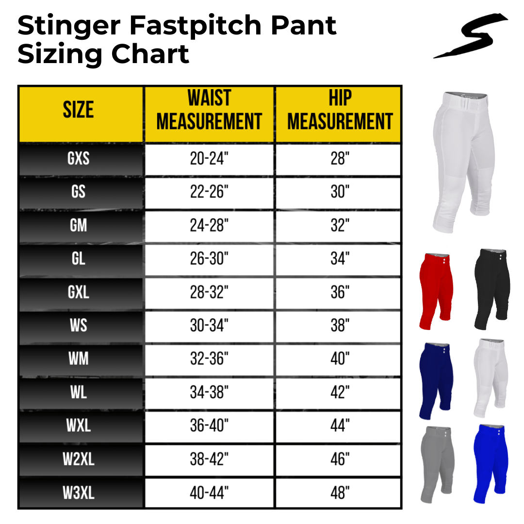 Stinger Sports Softball Pants Stinger Premium Fastpitch Softball Pants - White