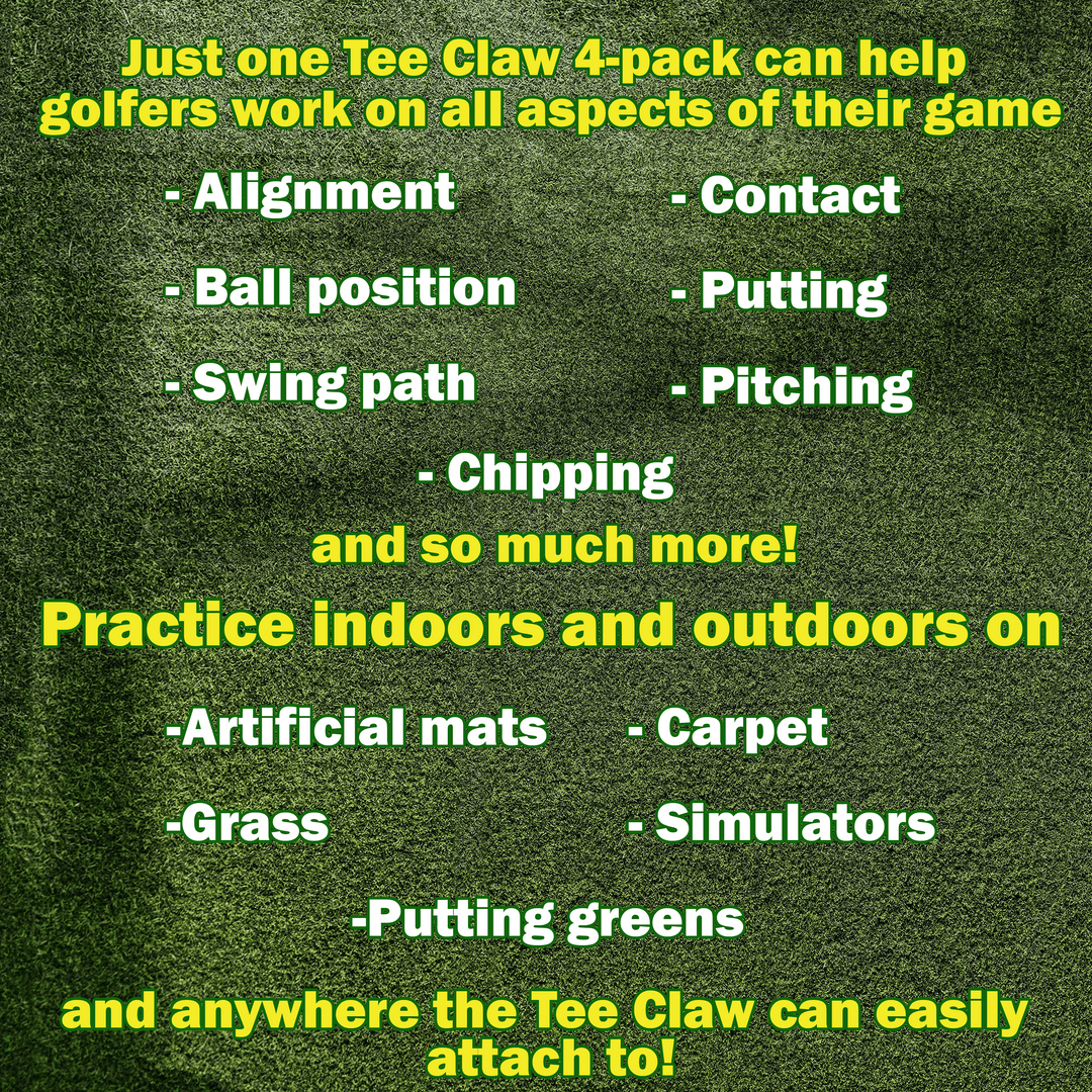 Tee Claw Sports variable Green & Yellow Tee Claw (4) Pack: Green and Yellow