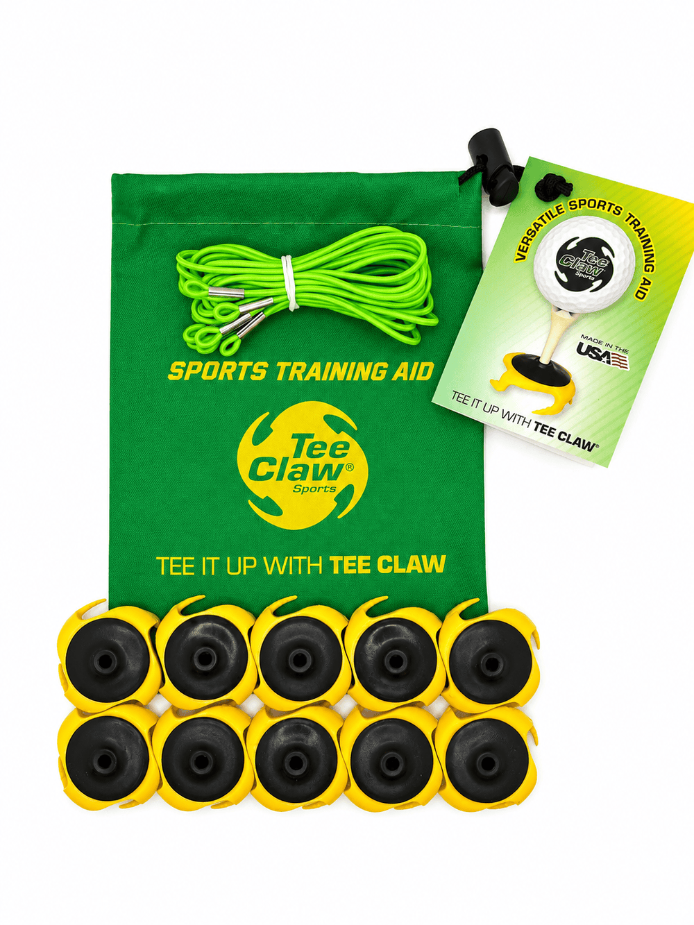 Tee Claw Sports variable Tee Claw (10) Pack: Black-Yellow