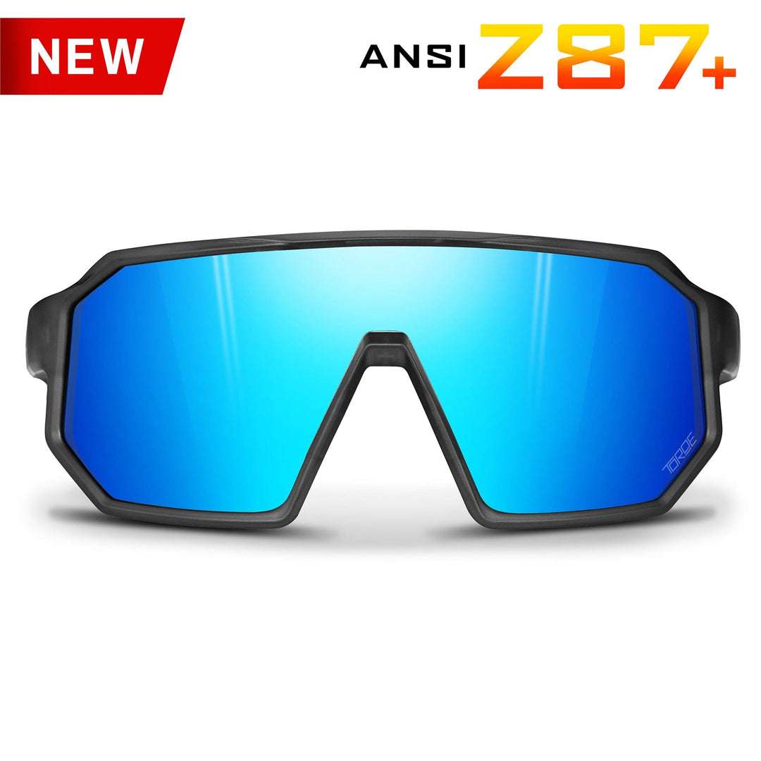 TOROE Performance Eyewear Sunglasses Baja Blue Mirror Lens ANSI Z87+ PISMO Polarized