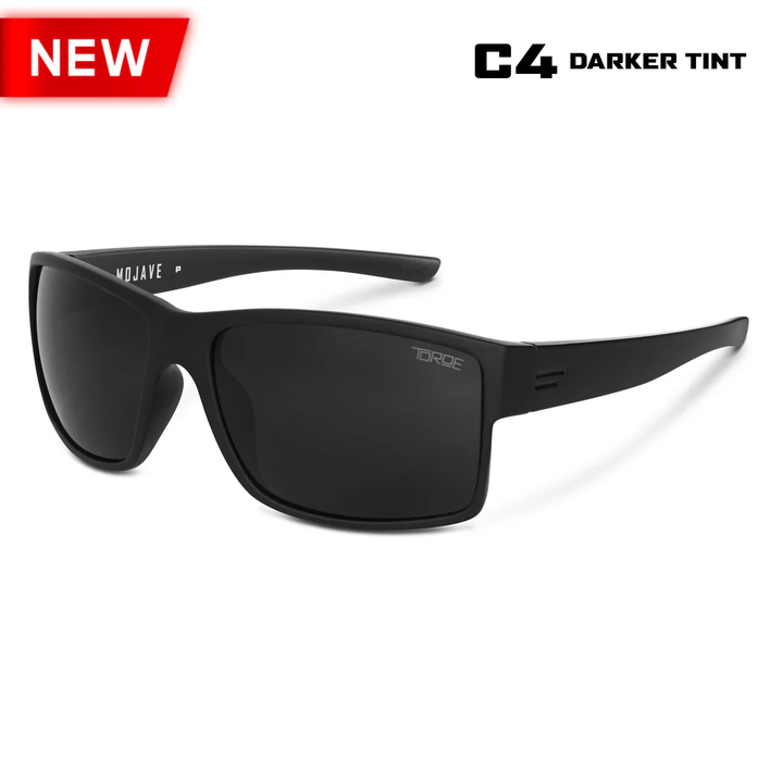 TOROE Performance Eyewear Sunglasses Black C4 Extra Dark Lens MOJAVE C4 Extra Dark Polarized