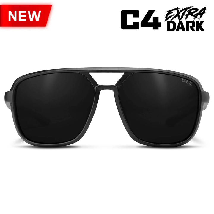 TOROE Performance Eyewear Sunglasses Black C4 Extra Dark Lens / STANDARD SIZE NASH Polarized